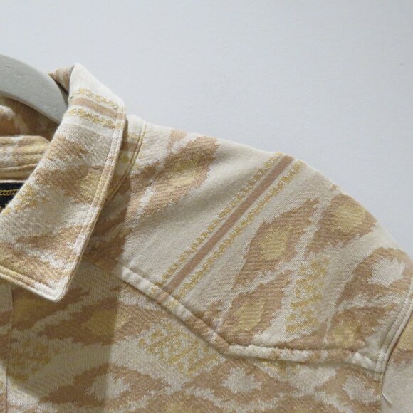 HOWLER BROS. Ranchero Polo Shirt Taki Jacquard Brown Rice Western Pearl Snap - Picture 7 of 16